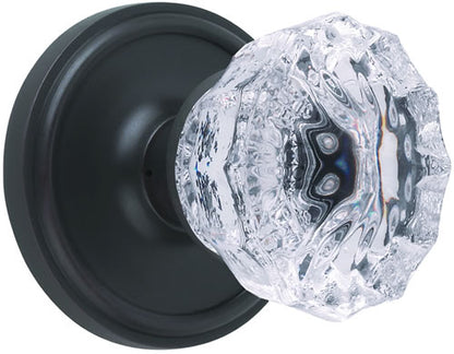 Nostalgic Warehouse Crystal Knob with Classic Rosette - Oil Rubbed Bronze ( All Mortise Come W/ Keyhole )