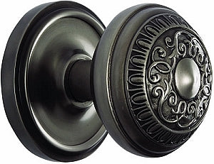 Nostalgic Warehouse Egg and Dart Knob with Classic Rosette - Antique Pewter ( All Mortise Come W/ Keyhole )