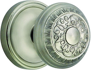 Nostalgic Warehouse Egg and Dart Knob with Classic Rosette - Satin Nickel ( All Mortise Come W/ Keyhole )
