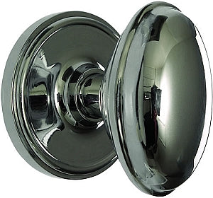 Nostalgic Warehouse Homestead Knob with Classic Rosette - Bright Chrome ( All Mortise Come W/ Keyhole )