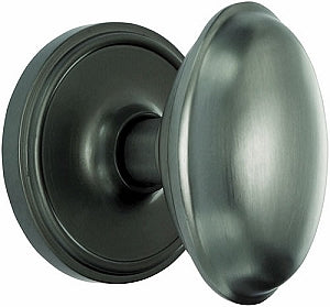 Nostalgic Warehouse Homestead Knob with Classic Rosette - Satin Nickel ( All Mortise Come W/ Keyhole )
