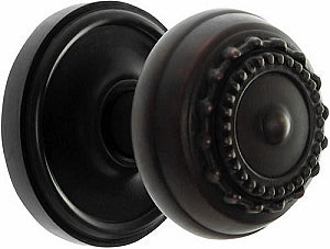 Nostalgic Warehouse Meadows Knob with Classic Rosette - Oil Rubbed Bronze ( All Mortise Come W/ Keyhole )