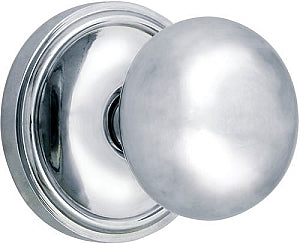 Nostalgic Warehouse New York Knob with Classic Rosette - Bright Chrome ( All Mortise Come W/ Keyhole )