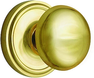 Nostalgic Warehouse New York Knob with Classic Rosette - Polished Brass ( All Mortise Come W/ Keyhole )