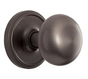 Nostalgic Warehouse New York Knob with Classic Rosette - Satin Nickel ( All Mortise Come W/ Keyhole )