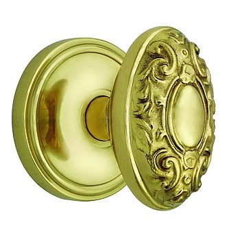 Nostalgic Warehouse Victorian Knob with Classic Rosette - Polished Brass