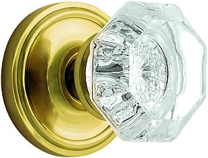 Nostalgic Warehouse Classic Rosette with Waldorf Knob - Polished Brass ( All Mortise Come W/ Keyhole )