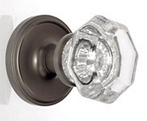 Nostalgic Warehouse Classic Rosette with Waldorf Knob - Satin Nickel ( All Mortise Come W/ Keyhole )
