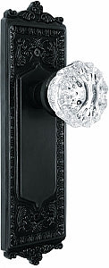 Nostalgic Warehouse Egg and Dart Plate with Crystal Knob - Oil-Rubbed Bronze