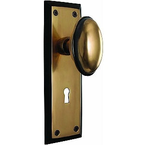 Nostalgic Warehouse New York Plate with Homestead Knob - Antique Brass
