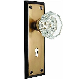 Nostalgic Warehouse New York Plate with Waldorf Knob - Antique Brass