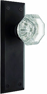 Nostalgic Warehouse New York Plate with Waldorf Knob - Oil-Rubbed Bronze