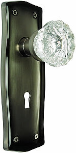 Nostalgic Warehouse Prairie Plate with Crystal Knob - Antique pewter
