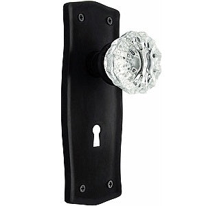 Nostalgic Warehouse Prairie Plate with Crystal Knob - Oil-Rubbed Bronze