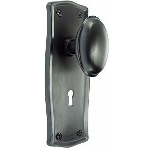 Nostalgic Warehouse Prairie Plate with Homestead Knob - Satin Nickel