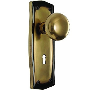 Nostalgic Warehouse Prairie Plate with New York Knob - Antique Brass
