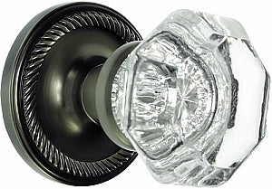 Nostalgic Warehouse Rope Rosette with Waldorf Knob - Antique pewter
