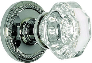 Nostalgic Warehouse Rope Rosette with Waldorf Knob - Bright Chrome