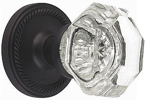 Nostalgic Warehouse Rope Rosette with Waldorf Knob  - Oil Rubbed Bronze ( All Mortise Come W/ Keyhole )