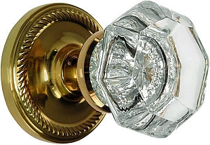 Nostalgic Warehouse Rope Rosette with Waldorf Knob - Polished Brass