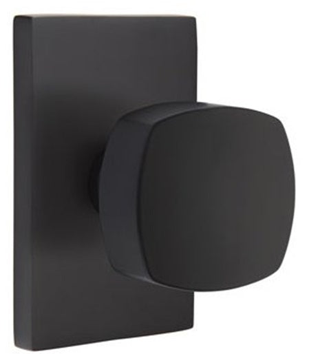 Emtek Freestone Door Knob with Modern Rectangular Rosette