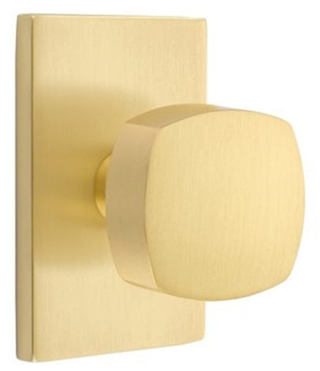 Emtek Freestone Door Knob with Modern Rectangular Rosette