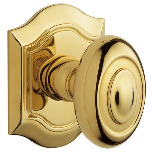 Baldwin Estate 5077 - Polished Brass (Shown with R027 Rosette, Rosette NOT INCLUDED)