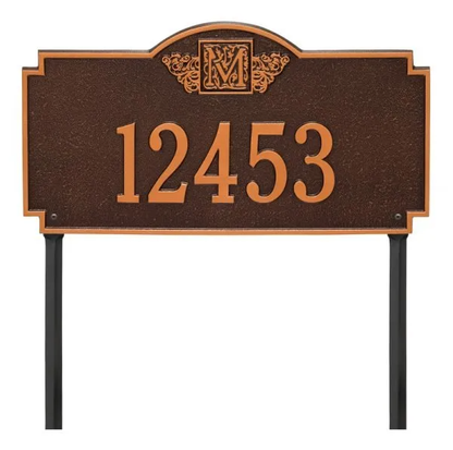 Whitehall 5103  Arch Marker Estate Lawn Address Plaque in Antique Copper