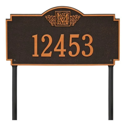 Whitehall 5103  Arch Marker Estate Lawn Address Plaque in Oil Rubbed Bronze