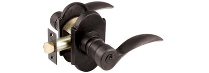 Emtek Sandcast Bronze Durango Keyed Lever with #1 Rosette