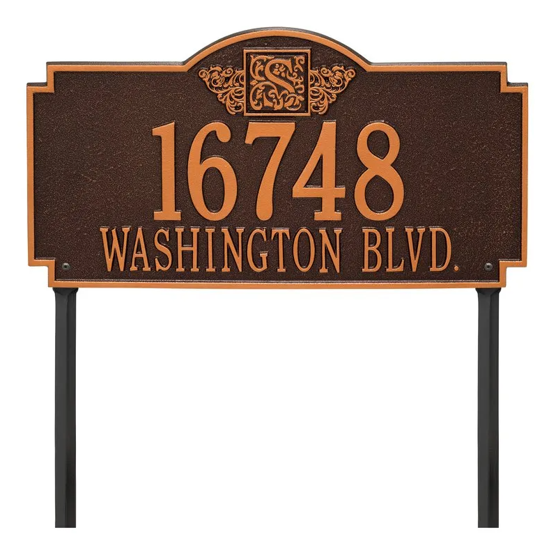  Whitehall 5104 Arch Marker Estate Lawn Address Plaque in Antique Copper