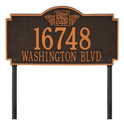 Whitehall 5104 Arch Marker Estate Lawn Address Plaque in Oil Rubbed Bronze