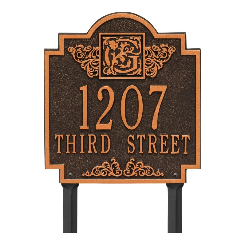 Whitehall 5106 Arch Marker Estate Lawn Address Plaque in Oil Rubbed Bronze