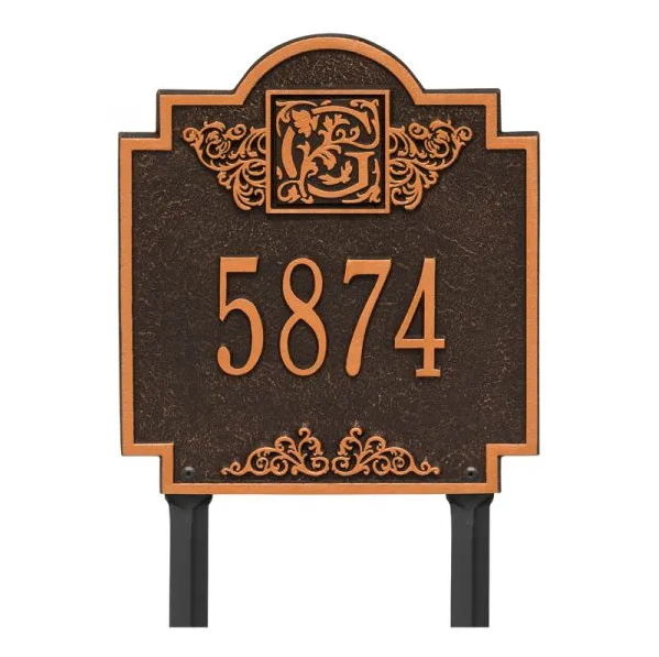 Whitehall 5107 Arch Marker Estate Lawn Address Plaque in Oil Rubbed Bronze
