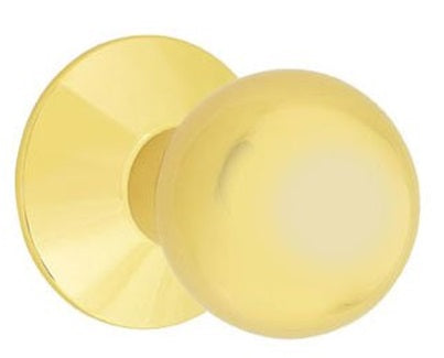 Emtek Orb Modern Door Knob with Modern Rosette - Polished Brass / Unlacquered Brass
