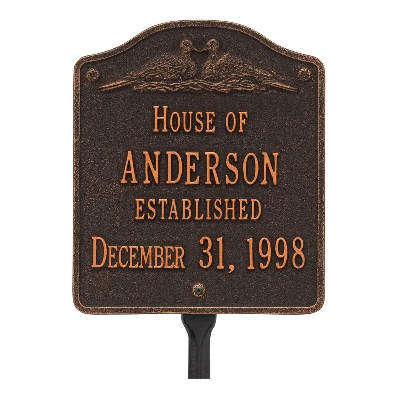 Whitehall Wedding Plaque Standard Lawn Two Line
