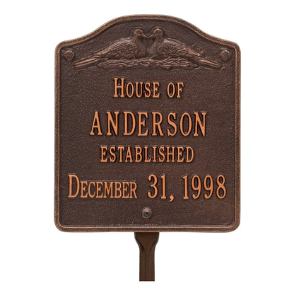 Whitehall 5109 Arch Marker Estate Lawn Address Plaque in Antique Copper