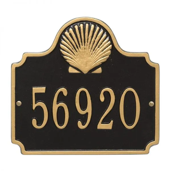 Whitehall 5129 Arch Marker Estate Wall Address Plaque in Black and Gold