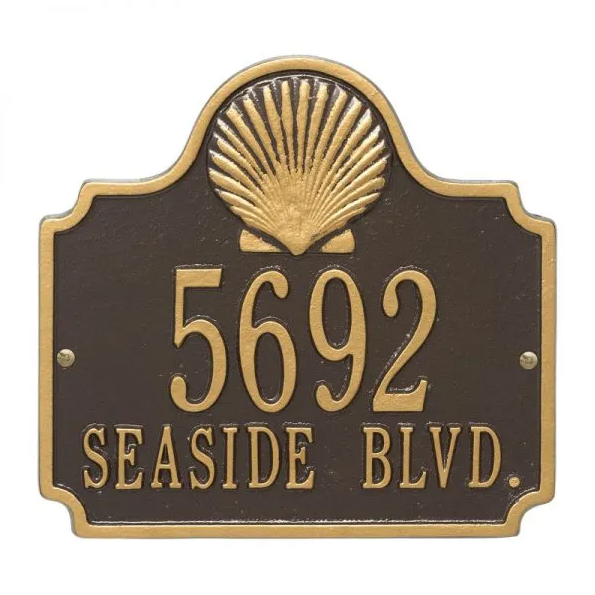Whitehall 5130 Arch Marker Estate Wall Address Plaque in Bronze and Gold