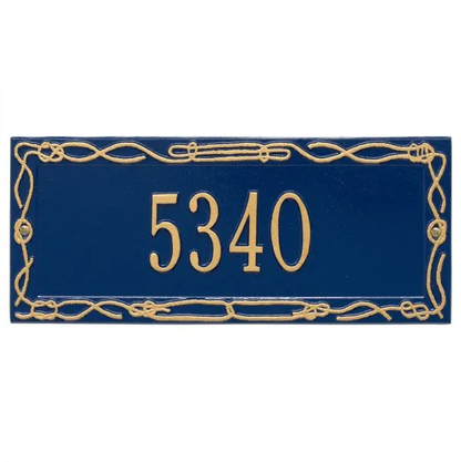 Whitehall 5131 Arch Marker Estate Wall Address Plaque in Blue and Gold