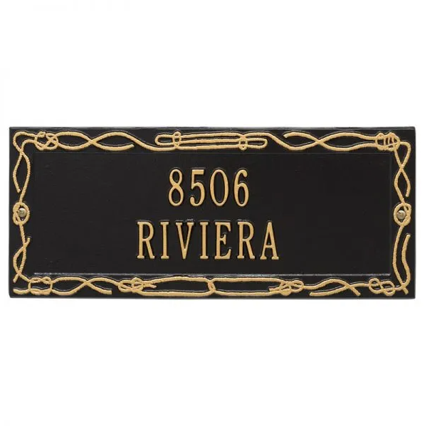 Whitehall 5132 Arch Marker Estate Wall Address Plaque in Black and Gold