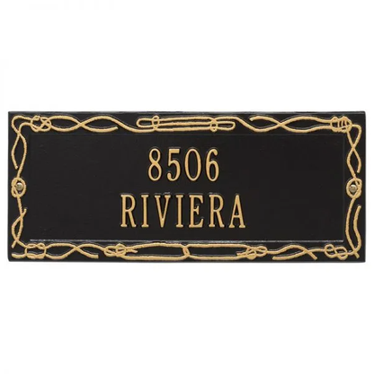 Whitehall 5132 Arch Marker Estate Wall Address Plaque in Black and Gold