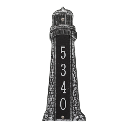 Whitehall 5133 Arch Marker Estate Wall Address Plaque in Black and Silver