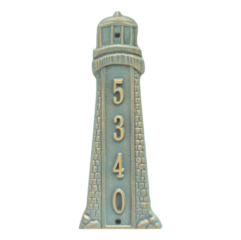 Whitehall 5133 Arch Marker Estate Wall Address Plaque in Bronze and Verdigris