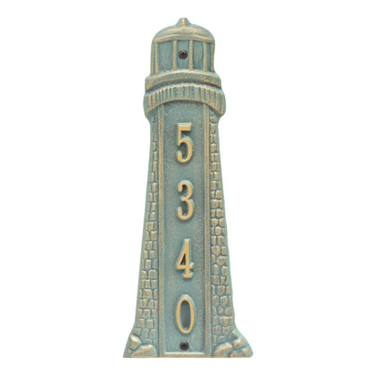 Whitehall 5133 Arch Marker Estate Wall Address Plaque in Bronze and Verdigris