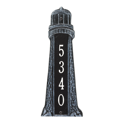 Whitehall 5133 Arch Marker Estate Wall Address Plaque in Black and White
