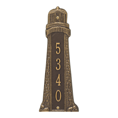 Whitehall 5133 Arch Marker Estate Wall Address Plaque in Bronze and Gold