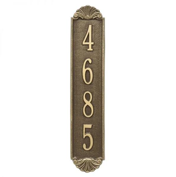 Whitehall 5134 Arch Marker Estate Wall Address Plaque in Antique Brass