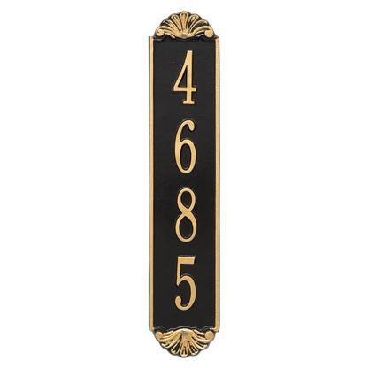 Whitehall 5134 Arch Marker Estate Wall Address Plaque in Black and Gold