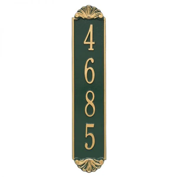 Whitehall 5134 Arch Marker Estate Wall Address Plaque in Green and Gold